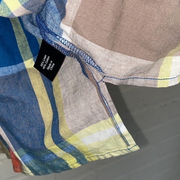 Lane Bryant shirt Linen/Cotton Blend Plaid Off The Shoulder Top Size NEW 18 20 - Picture 6 of 6